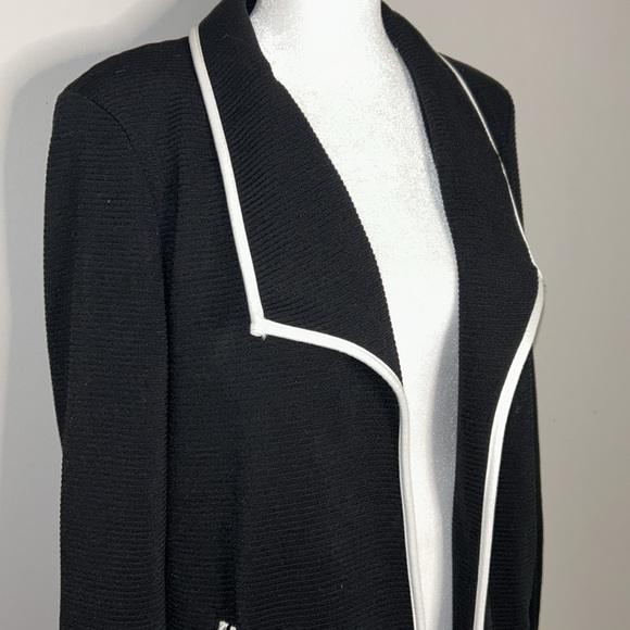 Premise Open Cardigan Black with White Piping Size Medium - Picture 2 of 10